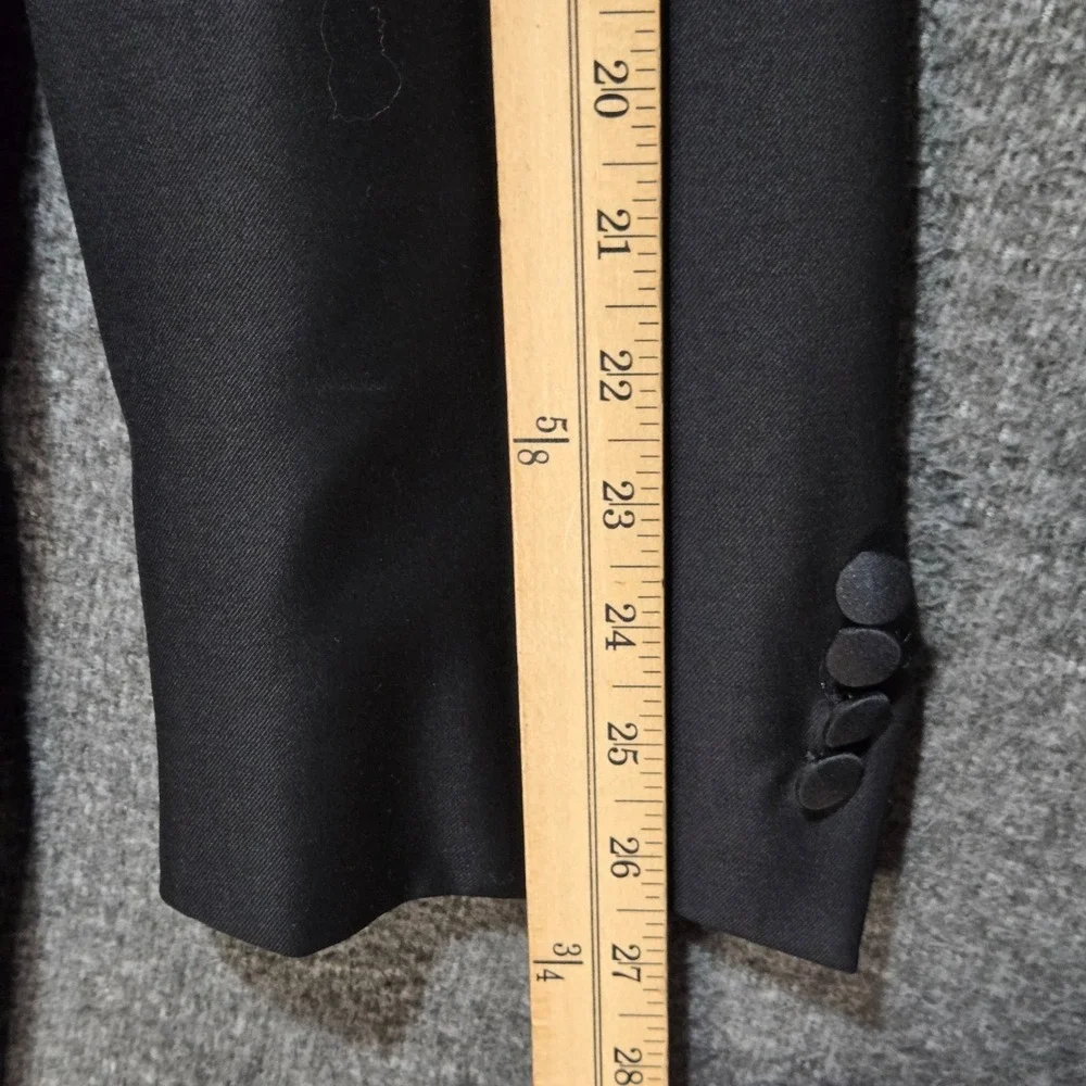 Ermenegildo Zegna Men's Black 3 Button Tuxedo Jacket Blazer Size 44 Long